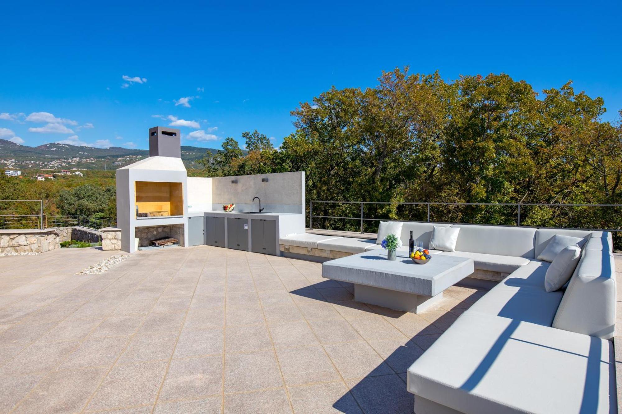 Luxury Villa Ostro With Pool & Krk Bridge View クラリェヴィツァ エクステリア 写真
