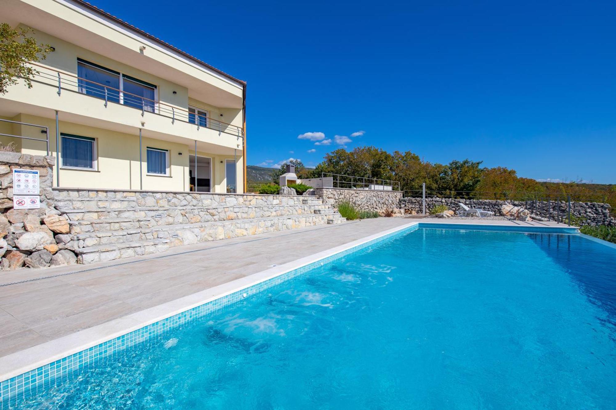 Luxury Villa Ostro With Pool & Krk Bridge View クラリェヴィツァ エクステリア 写真