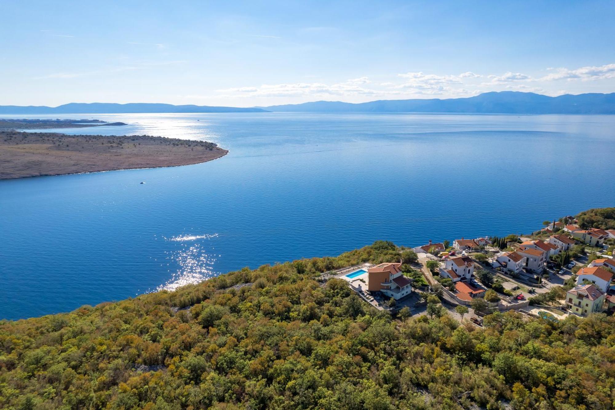Luxury Villa Ostro With Pool & Krk Bridge View クラリェヴィツァ エクステリア 写真